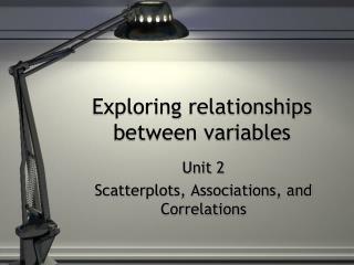 Exploring relationships between variables