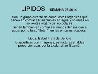 LIPIDOS SEMANA 27-2014