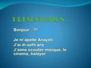 PRESENTATION …