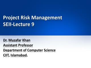 Project Risk Management SEII-Lecture 9
