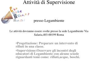 Progettazione: Preparare un intervento di rifiuti in una classe.