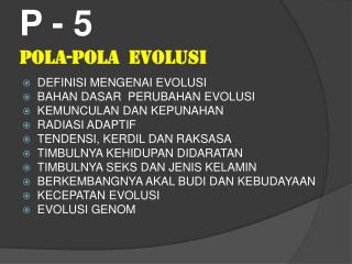 POLA-POLA EVOLUSI