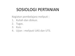 SOSIOLOGI PERTANIAN