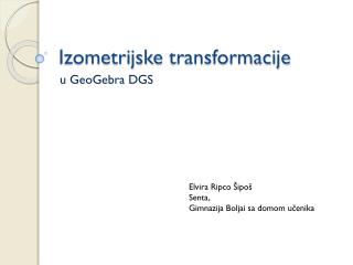 Izometrijske transformacije