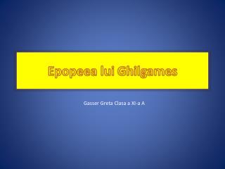 Epopeea lui Ghilgames