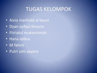 TUGAS KELOMPOK