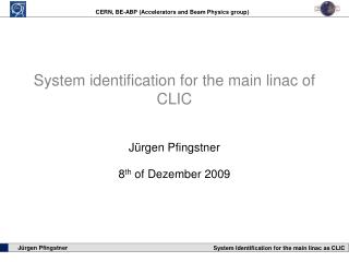 System identification for the main linac of CLIC