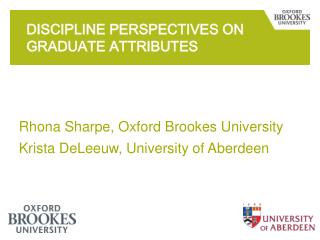 Discipline perspectives on graduate attributes