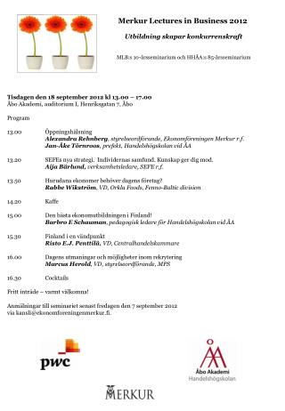 Tisdagen den 18 september 2012 kl 13.00 – 17.00