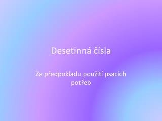 Desetinná čísla