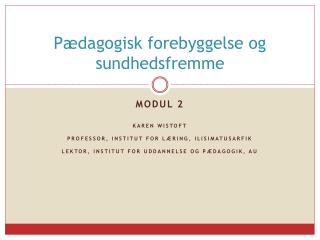 Pædagogisk forebyggelse og sundhedsfremme