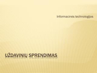 Uždavinių sprendimas