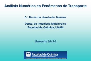 Análisis Numérico en Fenómenos de Transporte