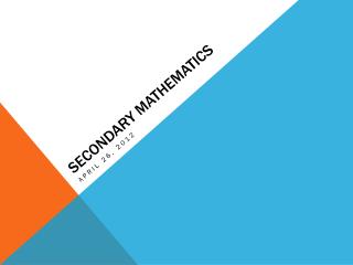 Secondary Mathematics