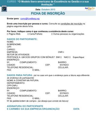 FICHA DE INSCRIÇÃO