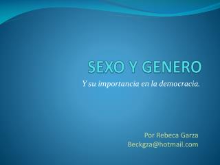 SEXO Y GENERO