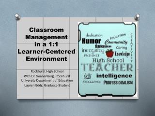 Classroom Management in a 1:1 Learner-Centered Environment