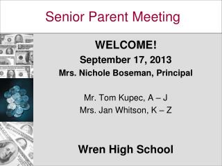 Senior Parent Meeting