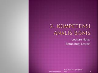 2. Kompetensi Analis Bisnis