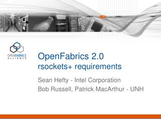 OpenFabrics 2.0 rsockets+ requirements