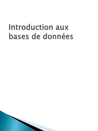 Introduction aux bases de données