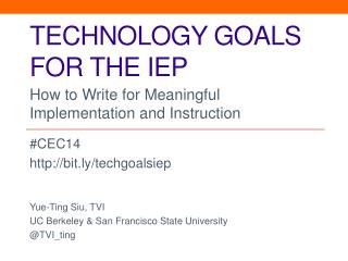 Technology goals for the iep