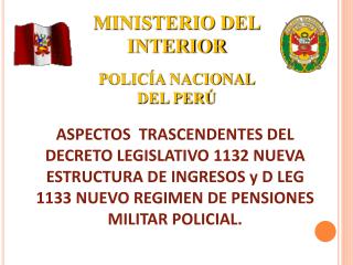 MINISTERIO DEL INTERIOR POLICÍA NACIONAL DEL PERÚ