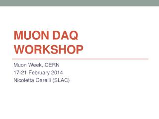 Muon DAQ Workshop