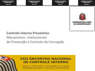 Controle Interno Preventivo Mecanismos institucionais de Prevenção e Controle da Corrupção