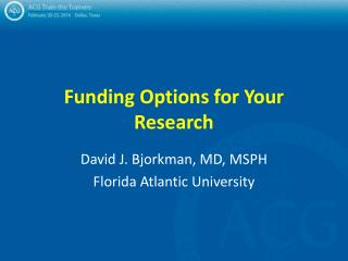 Funding Options for Your Research