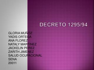 DECRETO 1295/94