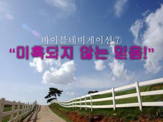 바이블네비게이션 ⑦ “ 미혹되지 않는 믿음 ! ”