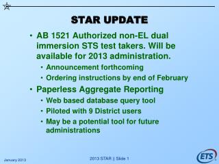 STAR UPDATE