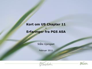 Kort om US Chapter 11 - Erfaringer fra PGS ASA