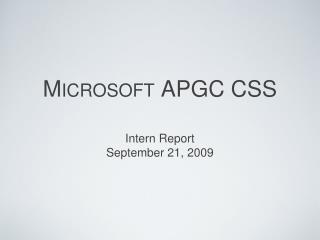 Microsoft APGC CSS