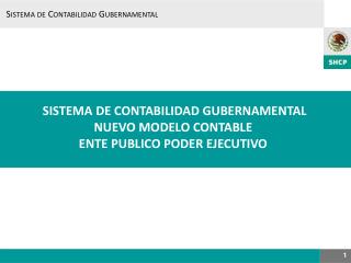 SISTEMA DE CONTABILIDAD GUBERNAMENTAL NUEVO MODELO CONTABLE ENTE PUBLICO PODER EJECUTIVO