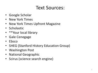 Text Sources: