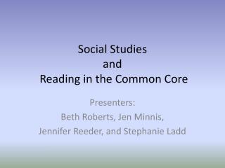 Social Studies and Reading in the Common Core