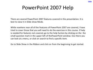 PowerPoint 2007 Help