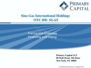 Sino Gas International Holdings  OTC.BB: SGAS