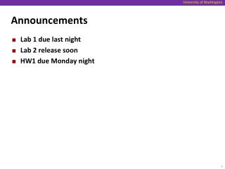 Announcements