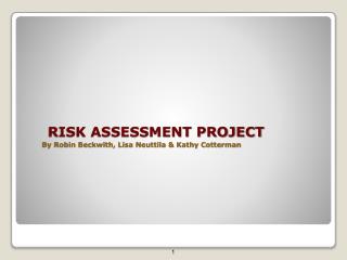 RISK ASSESSMENT PROJECT By Robin Beckwith, Lisa Neuttila &amp; Kathy Cotterman