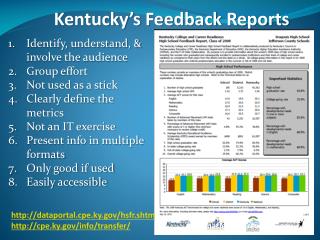 Kentucky’s Feedback Reports