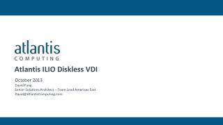 Atlantis ILIO Diskless VDI