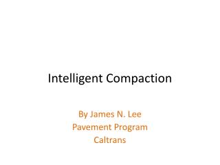 Intelligent Compaction
