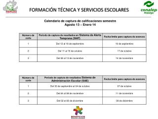 FORMACIÓN TÉCNICA Y SERVICIOS ESCOLARES