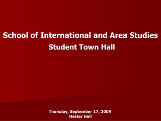 School of International and Area Studies