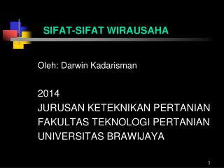 SIFAT-SIFAT WIRAUSAHA