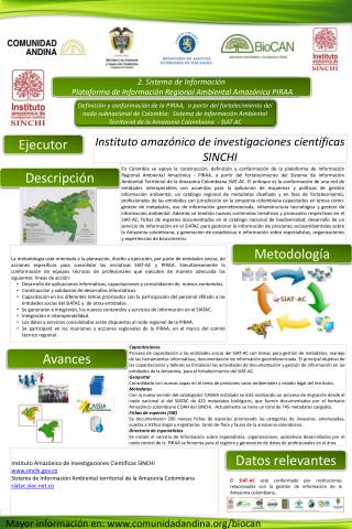 2. Sistema de Información Plataforma de Información Regional Ambiental Amazónica PIRAA
