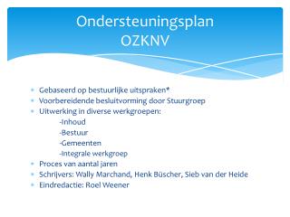 Ondersteuningsplan OZKNV